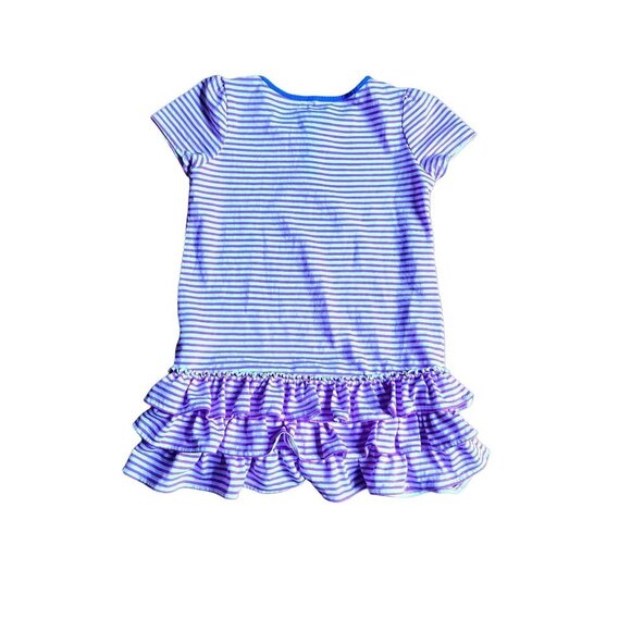 Lands End Girls Pink White Striped Summer Dress 7 - Picture 6 of 7